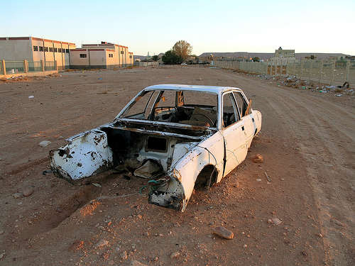 abandoned car Libya one of